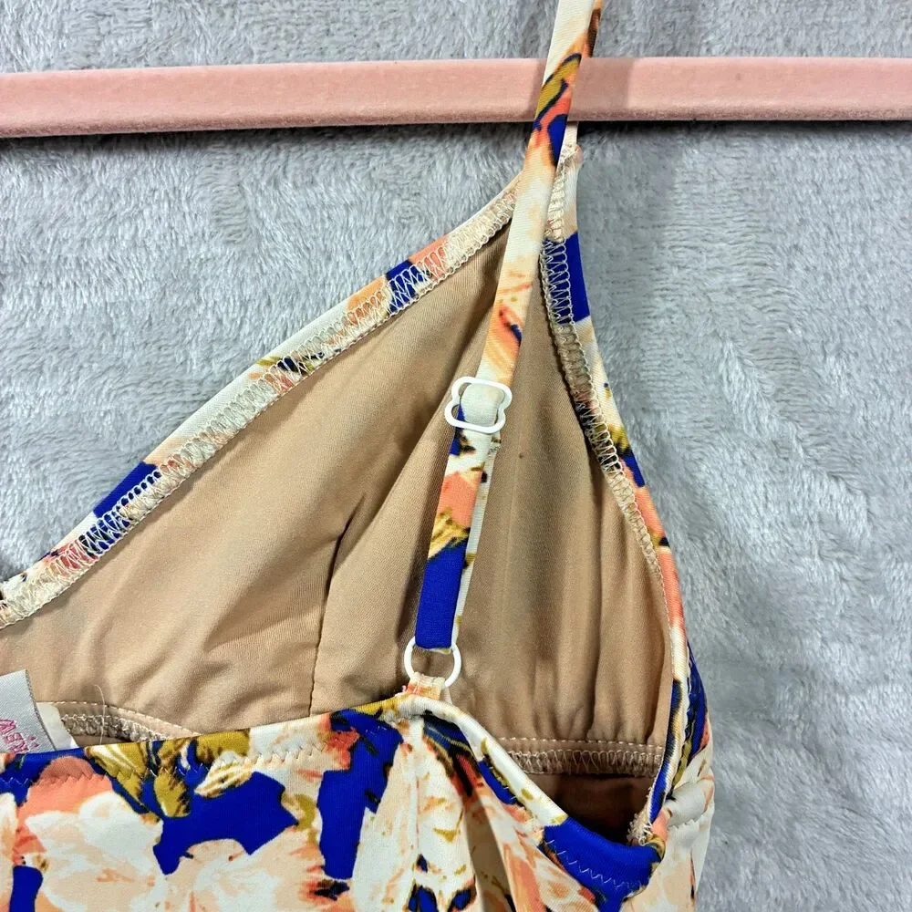 J Crew Swim One Piece S Plunge Ballet V Neck Rare Print Resort 2014 Made in USA